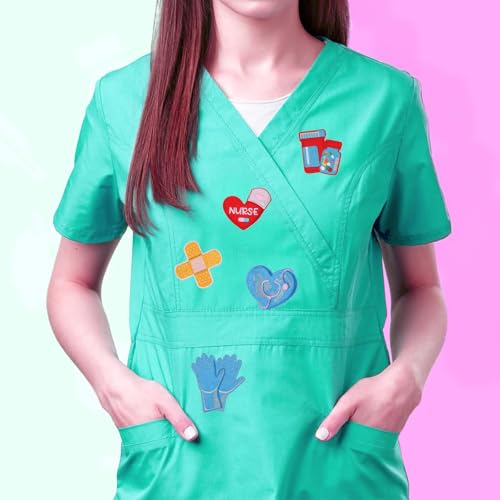 25pcs Nurse Iron on Patches, Medical Nursing Sew on Patches DIY Crafts - color: Nurse's Day, 25pcs