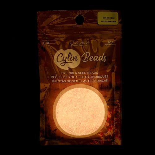 John Bead 25g Cylin Beads Pink Glow in Dark AB 11/0 Glass Cylindrical Seed Beads for Jewelry Bracelets Necklaces Earrings Making Embroidery - color: Pink Glow in Dark AB