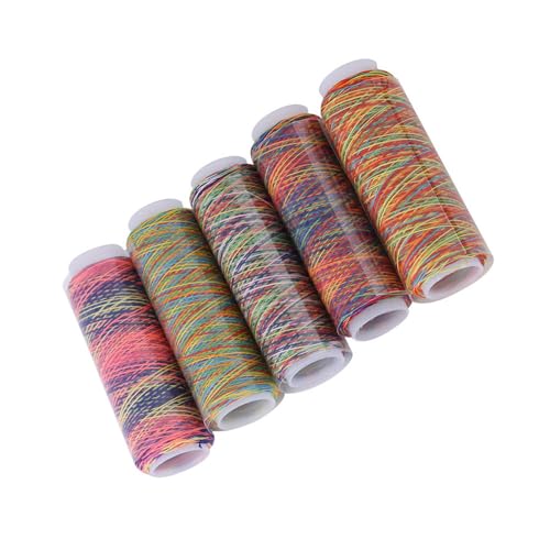 5PCS Multicolor Gradient Sewing Thread Spools, Embroidery Thread Spools | Embroidery Thread Set | Multicolor Thread Spools | Crafting Sewing Supplies for Sewing Quilting Embroidery
