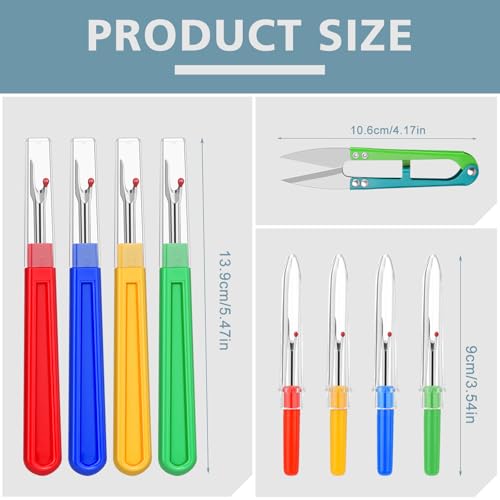 Seam Ripper, 4 Big and 4 Small Rippers for Sewing, Stitch Remover Tool - size: Universal model