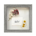 FrameWorks 8x8 Driftwood Wooden Shadow Box Frame – Soft Felt Back, Tempered Glass, and Included Elegant White Ball Push Pins - color: Grey, size: 8"x8"