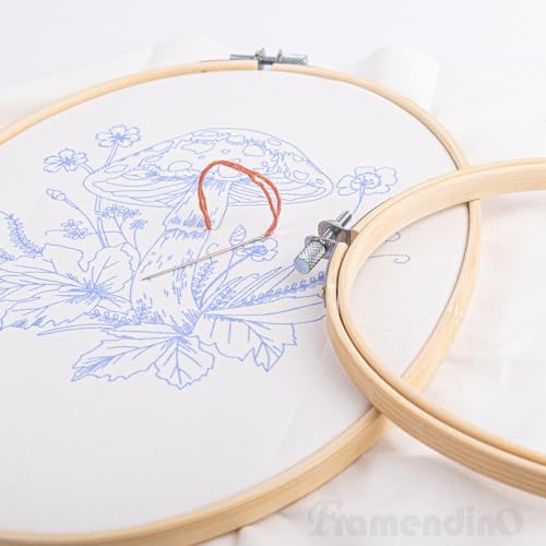 Framendino, 3 Pack 3 Sizes Oval Embroidery Hoops Bamboo Circle Cross Stitch Hoop Ring Frames for Sewing DIY Craft