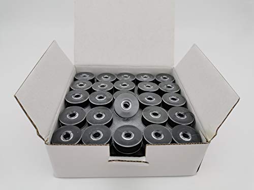 DOUBLELIN MPB-40S2 Prewound Bobbins, Size M, Black, 75 pcs - color: 40S/2 Black