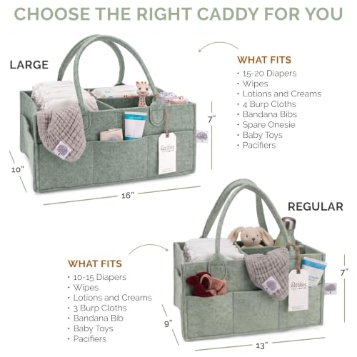 Parker Baby Co. Felt Diaper Caddy Organizer - Regular, Sage - color: Sage Green (Heathered Sage Green), size: Regular