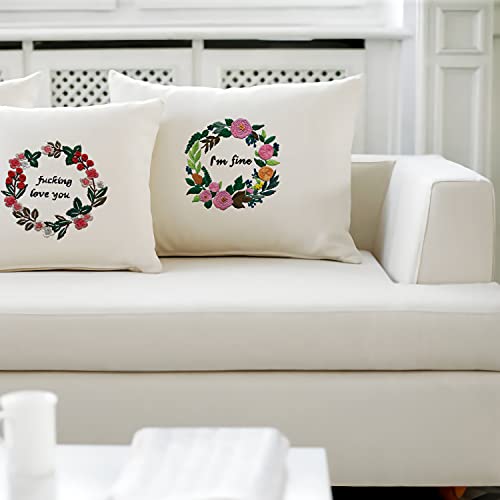 Nuberlic 3 Pack Funny Embroidery Kit for Beginners Adults - color: Flower2