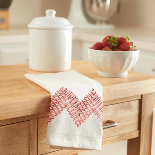 LEISURE ARTS Swedish Weave Towel Kit, Lava Red, Traditional Swedish Weaving, Huck Weaving, Weaving Patterns, Weave Fabric, Towels