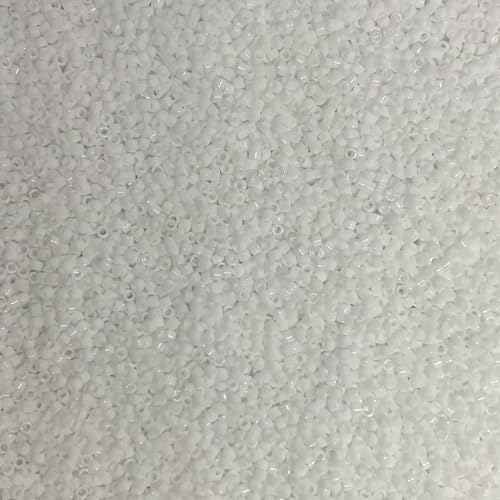 Miyuki Delica 11/0 Seed Beads - Glass Beads Bulk 5 Grams & Size 1.6mm 1000 Pieces Glass Seed Beads White (DB200) - color: DB200