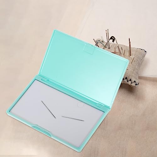 NUOBESTY Magnetic Needle Storage Case, Sewing Needle Case, Sewing Needle Storage Slim Line Magnetic Box, Small Metal Objects Organizer, PVC - color: Green