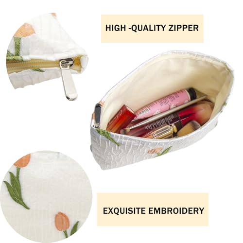 getgto 2 Pcs Makeup Bags, Large Cosmetic Bag Travel Toiletry Bag - color: Tulip