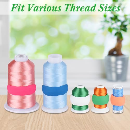 28 Assorted Colors Embroidery Machine Thread with 28 Thread Holder, 500M (550Y) Each Bobbin Polyester Embroidery Threads Kit and Spool Huggers for Sewing & Embroidery Machine- Janome Series 2