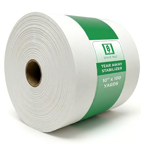 HBI Tear Away Embroidery Stabilizer Roll, 1.8 oz Medium, 10 in x 100 yd - size: 10" x 100 Yds