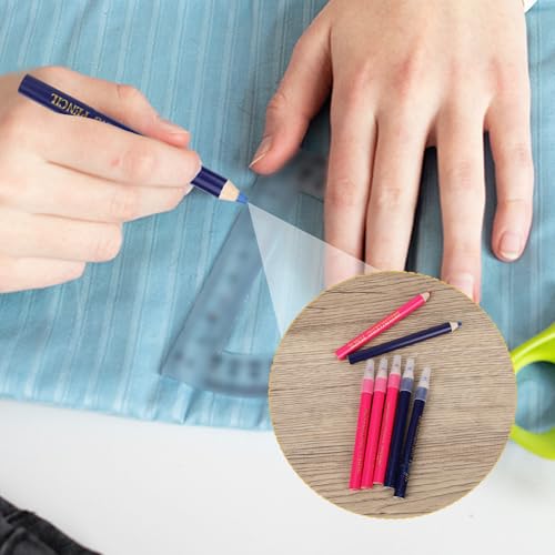 BOXOB 8pcs Tailors Fabric Pencil for Sewing Marking (Blue, Pink) - color: Blue, Pink