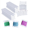 300 Pieces Plastic Floss Bobbins for Cross Cotton Thread Craft DIY Sewing Storage, Thread Organizer Holder, Embroidery Thread Cards Cross Stitch Bobbin, White