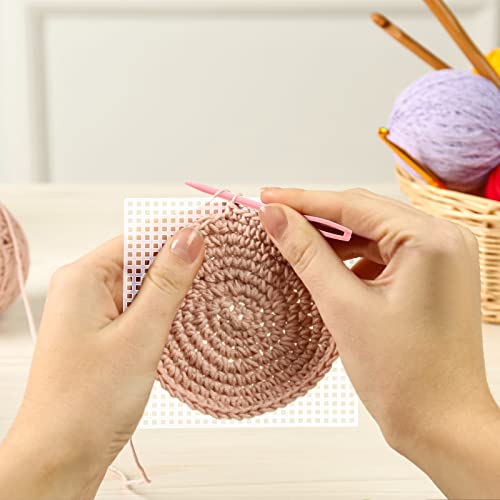 Yunlly 100 Pcs 7 Count Plastic Canvas Mesh Sheets, 4.5'' Square Canvas