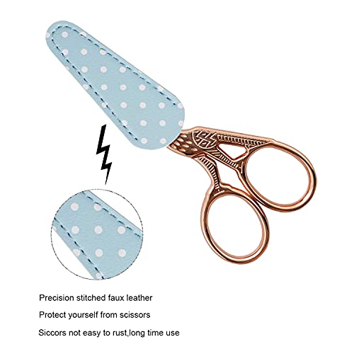 Weabetfu 3.6-inch Craft Scissors - Embroidery, Sewing, DIY Tools, Needlework, Artwork, Paper Cutting - color: Rose Gold