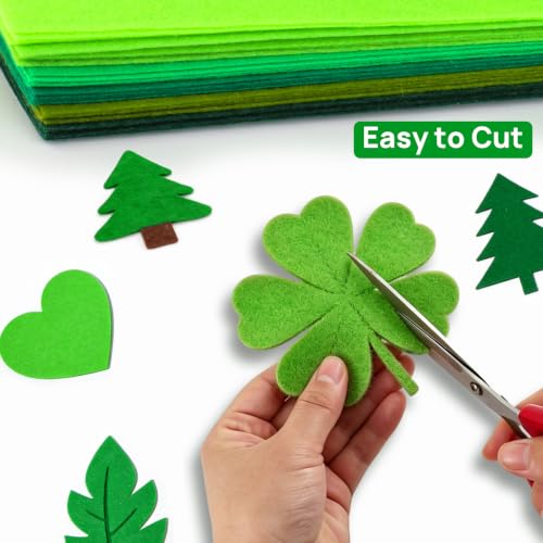 24 Pcs Green Felt Fabric Sheets, 8 Inch X 12 Inch 1mm Craft Felt - color: Green 24pcs