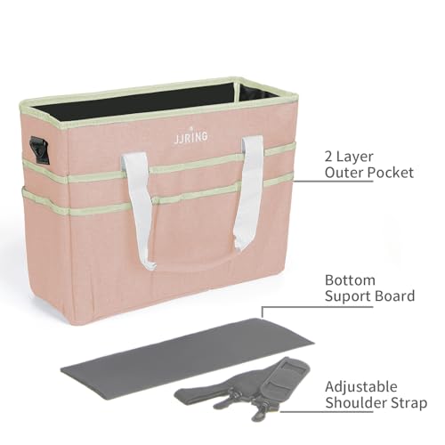 JJRING Craft Organizer Tote Bag Large Art Storage Caddy Beige - color: Beige, size: Large