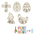 YcaeyLnaR Easter Craft Kit -5 Pieces DIY Wooden Board Threading Set, Religious Easter Decor, Personality Easter Basket Stuffers (2 Eggs) - color: 2 Eggs