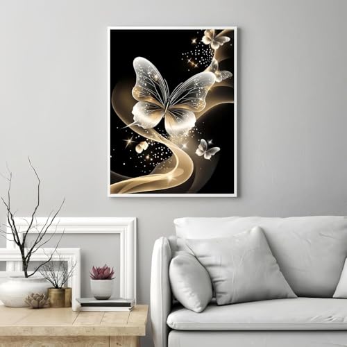 niurenmaoyi Stamped Cross Stitch Kits for Beginners,Counted Embroidery Craft Kits for Adults,Needlepoint Kits for Adults,Starlight Butterfly Wall Art 11.8X15.8In - color: Cross Stitch Kits0111-02