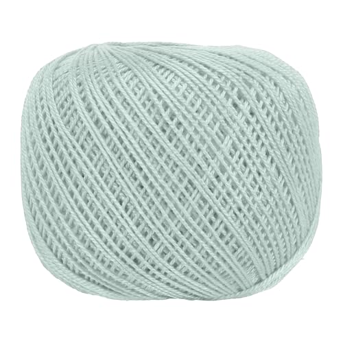 MECCANIXITY Crochet Thread Pearl Cotton Size 3 Light Blue 164 Yards for Crocheting Tatting Knitting Embroidery Sewing - color: Light Blue