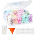BigOtters Embroidery Diamond Storage Box, 30PCS Big Clear Plastic Bead Containers with Silicone Funnel for Jewelry Painting DIY Art Craft Rhinestones Sewing Cosmetic Nail Glitter Powder - size: 6.5 x 5.5 x 2inches