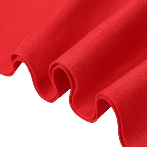 HaoFeijh Felt Fabric 36 * 36 Inch Wide 1.6mm,Fabric Sheets Soft Woven Acrylic Craft Fabric for DIY Craft Work Sewing Patchwork,Craft Felt - color: Red, size: 1