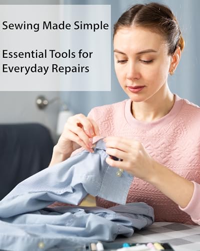 Vellostar Small Sewing Kit for Adults, Portable Needle & Thread Repair Set - color: Small Black