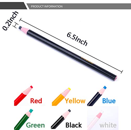 12 Pieces Sewing Mark Pencil Tailor's Marking and Tracing Tools Free Cutting Crayons Sewing Fabric Pencil 6 Colors - color: 6 Colors