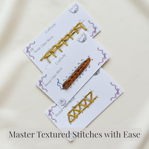 12 Perforated Beginner Embroidery Stitch Cards DIY Kit, Easy to Learn Patterns from Videos and Illustrated Step by Step Instructions, Needlepoint Kits for Adults Include Tools, Threads, Handmade Gifts - color: Purple