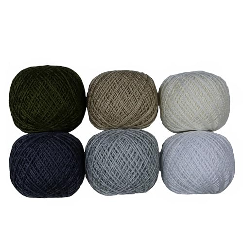 KCS Mercerized Pearl Cotton Thread Size 8 Crochet Needlework Embroidery Threads Ball (6, 12) - color: 12