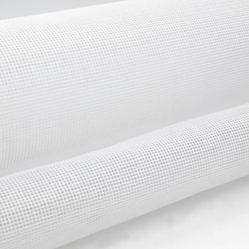 Nyuemystery 3 Pcs 14 Mesh Needlepoint Canvas, 20 x 18 Inch White Blank Polyester Cotton Canvas for Embroidery, Cross Stitch & Knit Crochet Projects - color: 3 Pcs