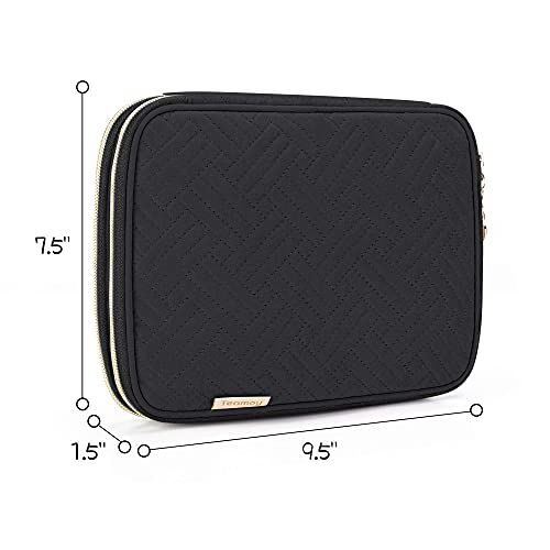 Teamoy Crochet Hook Case Organizer, Crochet Needle Storage Bag, Black - color: Black
