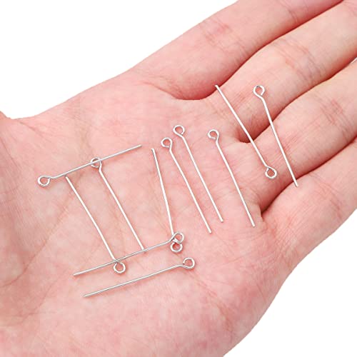 BEADIA Platinum Plated Open Eye Pins Non Tarnish 30mm 150pcs for Jewelry Making Findings - color: Open Eye Pins Platinum, size: 30x0.7mm