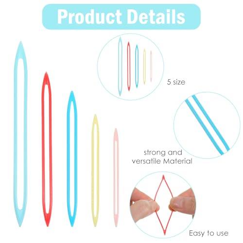10 Pcs Yarn Needles Large Eye, Plastic Crochet Needles, Thick Bulky Tapestry Weaving Darning Needle, Finishing Yarns Needle for Sewing Weaving Knitting(Multi Colors)