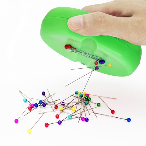 Sizobi Magnetic Pin Holder, 2.8" x 4", 130-Piece, Green (for Sewing, Quilting Pins, Nails, Screws, Hair Pins, Paper Clips) - color: Green