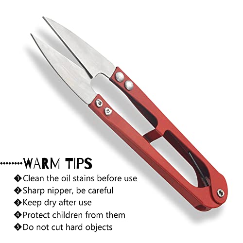 WMYCONGCONG 12 PCS U Sewing Scissors Clippers Yarn Thread Cutter Mini Small Snips Carbon Steel Trimming Nipper Embroidery Clippers Handheld Snippers for Arts Crafts Stitch DIY Projects, RANDOM COLOR