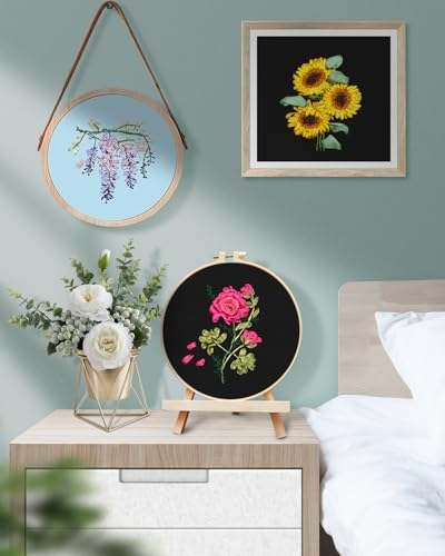 TINDTOP Embroidery Kit for Adult, Ribbon Embroidery Kit for Beginners - color: FLowers(Silk Ribbon Embroidery)