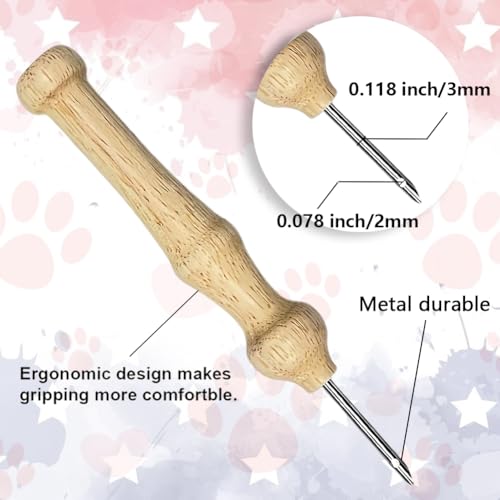 BEUNITONE 2Pcs Punch Needle Kit for Beginners, American Flag Starter Embroidery Kits with Frame & Instructions, Needle Felting Kit Poke Art for Adults DIY Craft for Coasters, Bags, Clothes Decor - color: 05-American