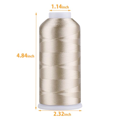 Simthread Rayon Embroidery Thread 5500 Yards, 40wt 100% Rayon Viscose for Commercial and Domestic Machines - Pussywillow 1060 - color: Pussywillow1060