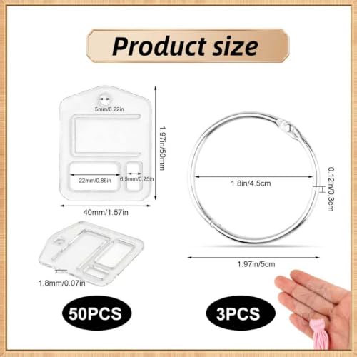 53 Pcs Clear Acrylic Embroidery Floss Drops,Hinged Ring Thread Bobbins for Cross Stitch Sewing,Organizers for Thread Storage DIY Craft Supplies(Style B) - size: Size B