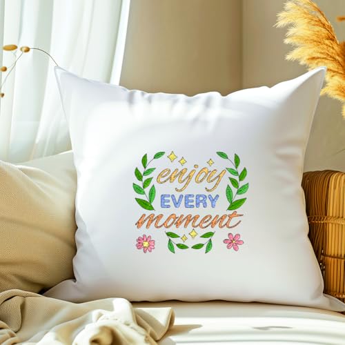 4 Sheets Water Soluble Embroidery Patterns Stabilizers, Embroidery Stick and Stitch Paper with Pre-Printed Incentive Phrases for Hand Sewing Lover Beginners - style: Incentive Phrases