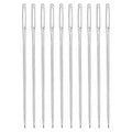 uxcell 60 Pcs Large Eye Sewing Needles, 2.2 Inch 1.25mm High Carbon Iron Embroidery Thread Needle Sewing Blunt Needle Knitting Needles for Hand Sewing Art Crafts, Silver - size: 56mm, 1.25mm