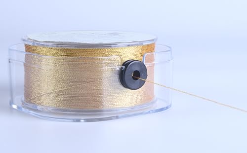 KONMAY 0.5mm Ornament String with Case, 326 Yards Golden and Silver Twine Thread for Jewelry Making, Crafting, Decoration, Gift Wrapping, Christmas Ornaments Hanging - color: Golden and Silver, size: 0.5mm