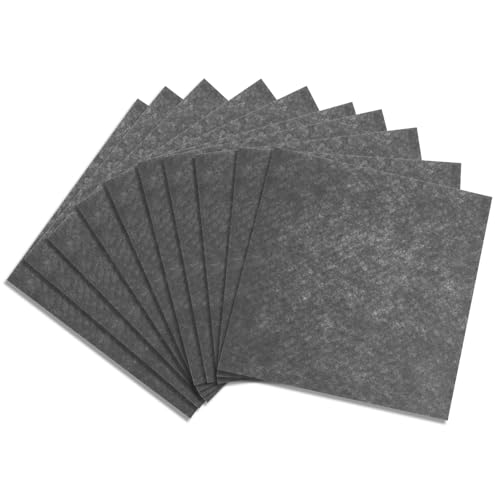 12" x 12" Squares Felt Sheets Fabric, 10Pcs Felt Fabric, 1mm Thick, Gray - color: Gray