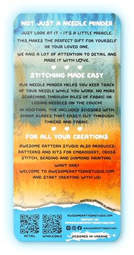 Awesome Pattern Studio Needle Minder Set - Yellowstone Magnetic Needle Minder + 2 Needle Threaders + Crane Scissors. Enamel Pin for Cross Stitch, Embroidery and Craft - size: Yellowstone Modern Design - SET #2