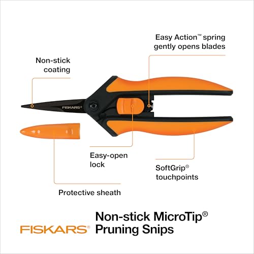 Fiskars 6" Non-Stick Pruning Snips, Resin-Resistant Garden Scissors - style: Non-Stick Snips