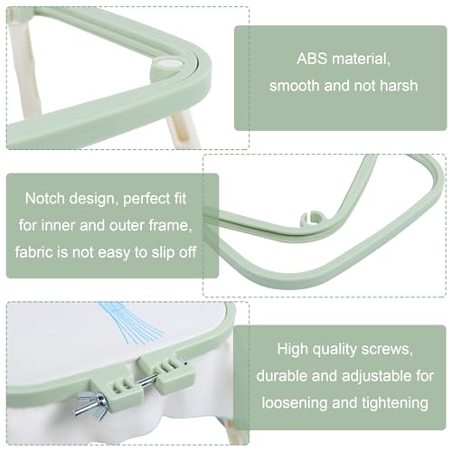 Versatile Double Embroidery Stand, Compact Desktop Embroidery Cross Stitch Frame-Hands Free 2-Tier Embroidery Hoop Frame for Needlepoint Sewing Craft Projects - color: Green