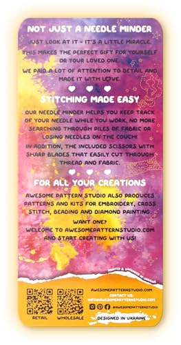 Awesome Pattern Studio Needle Minder Set - Magic Lamp Castle Magnetic Needle Minder + 2 Needle Threaders + Crane Scissors. Enamel Pin for Cross Stitch, Embroidery and Craft - size: Magic Lamp Castle SET #2