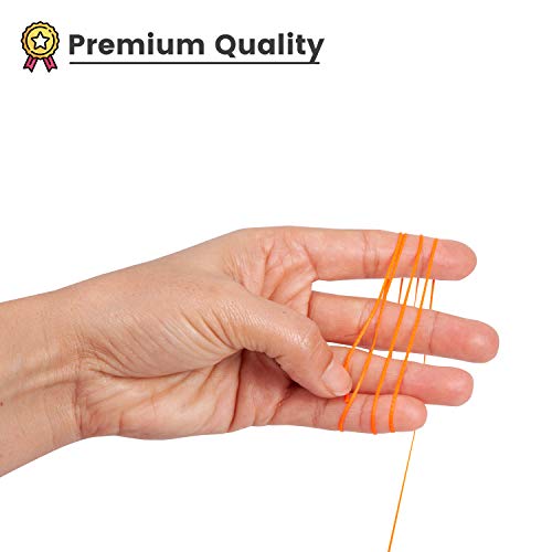 Waxed Thread, Strong Thread for Leather, Upholstery, Shoe, Bag, incl. Needle (Colour: NEON Orange) - color: Neon Orange