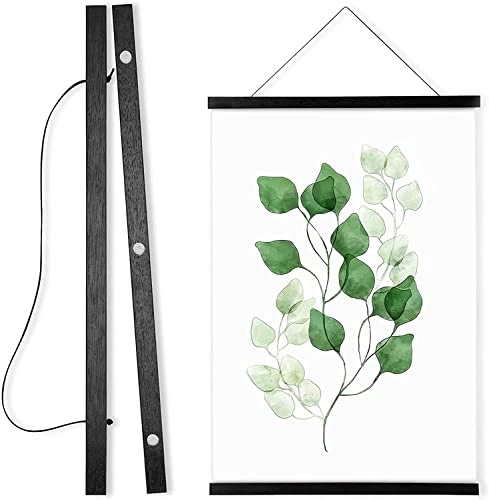 WITCOLOR Magnetic Poster Hanger Frame, Black Magnet Poster Frame 18x24 18x12 18x18 for Posters, Kids Paintings, Photos, Maps, Scrolls, Picture, Canvas Works and Art Prints(18") - color: Teak Black, size: 18 Inch